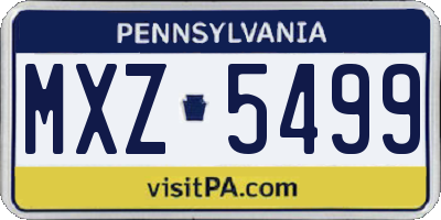 PA license plate MXZ5499