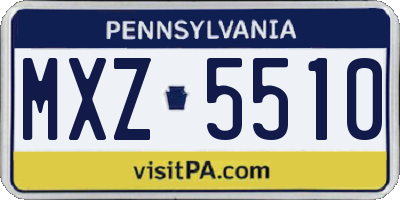 PA license plate MXZ5510
