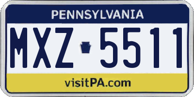 PA license plate MXZ5511