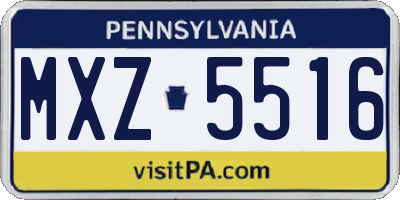PA license plate MXZ5516