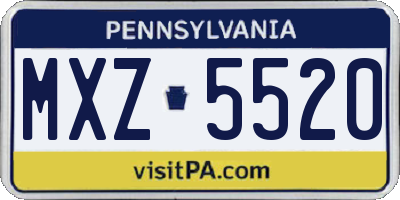PA license plate MXZ5520