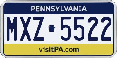 PA license plate MXZ5522