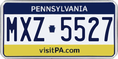 PA license plate MXZ5527