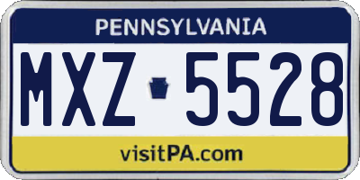PA license plate MXZ5528