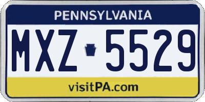 PA license plate MXZ5529