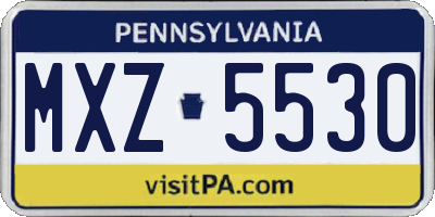 PA license plate MXZ5530