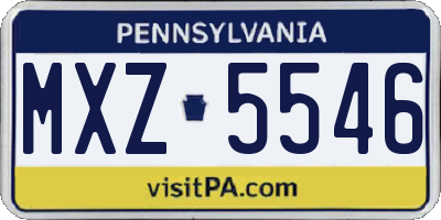 PA license plate MXZ5546