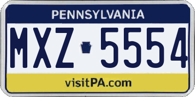 PA license plate MXZ5554