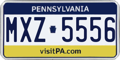 PA license plate MXZ5556