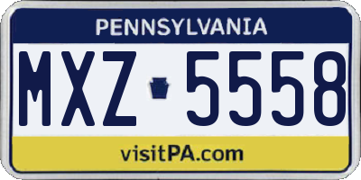 PA license plate MXZ5558