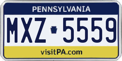 PA license plate MXZ5559