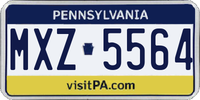 PA license plate MXZ5564