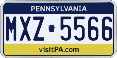 PA license plate MXZ5566