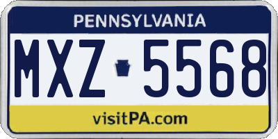 PA license plate MXZ5568