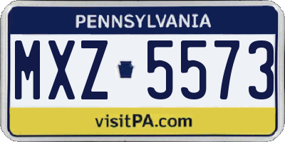 PA license plate MXZ5573