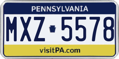 PA license plate MXZ5578