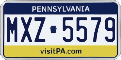 PA license plate MXZ5579