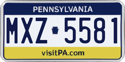 PA license plate MXZ5581