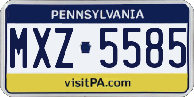 PA license plate MXZ5585