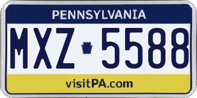 PA license plate MXZ5588