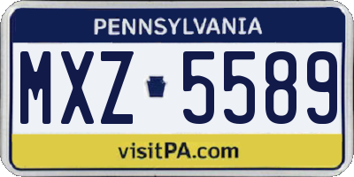 PA license plate MXZ5589