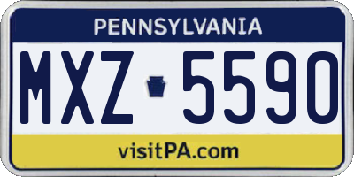 PA license plate MXZ5590