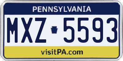 PA license plate MXZ5593