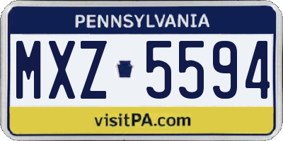 PA license plate MXZ5594