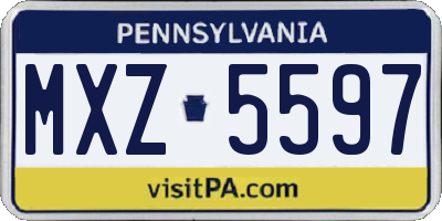 PA license plate MXZ5597