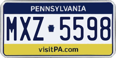 PA license plate MXZ5598