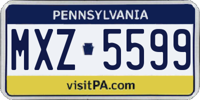 PA license plate MXZ5599