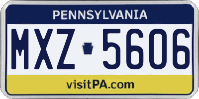 PA license plate MXZ5606