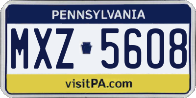 PA license plate MXZ5608