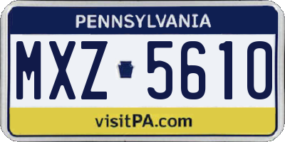 PA license plate MXZ5610