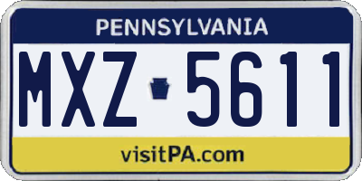 PA license plate MXZ5611