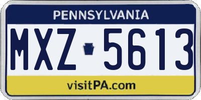 PA license plate MXZ5613