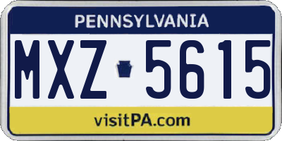 PA license plate MXZ5615