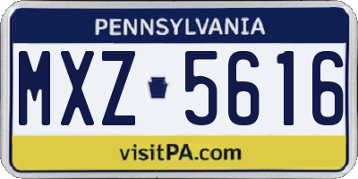 PA license plate MXZ5616