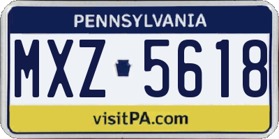 PA license plate MXZ5618