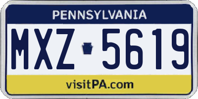 PA license plate MXZ5619