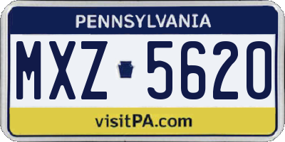 PA license plate MXZ5620