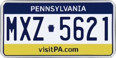 PA license plate MXZ5621