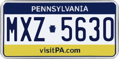 PA license plate MXZ5630