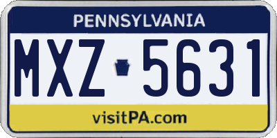 PA license plate MXZ5631