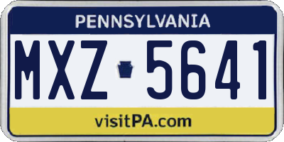 PA license plate MXZ5641