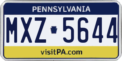 PA license plate MXZ5644