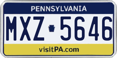 PA license plate MXZ5646