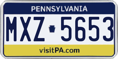 PA license plate MXZ5653