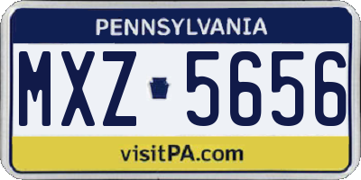 PA license plate MXZ5656