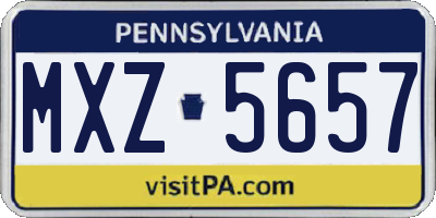 PA license plate MXZ5657